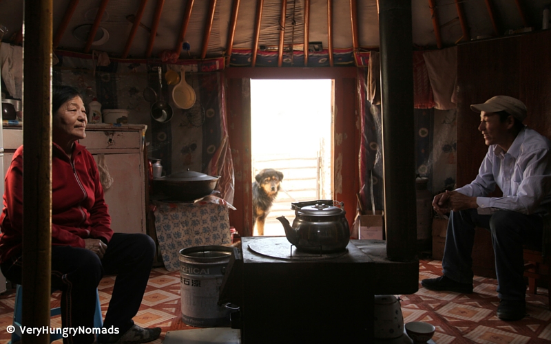 Mongolian family in their home - People we meet travelling