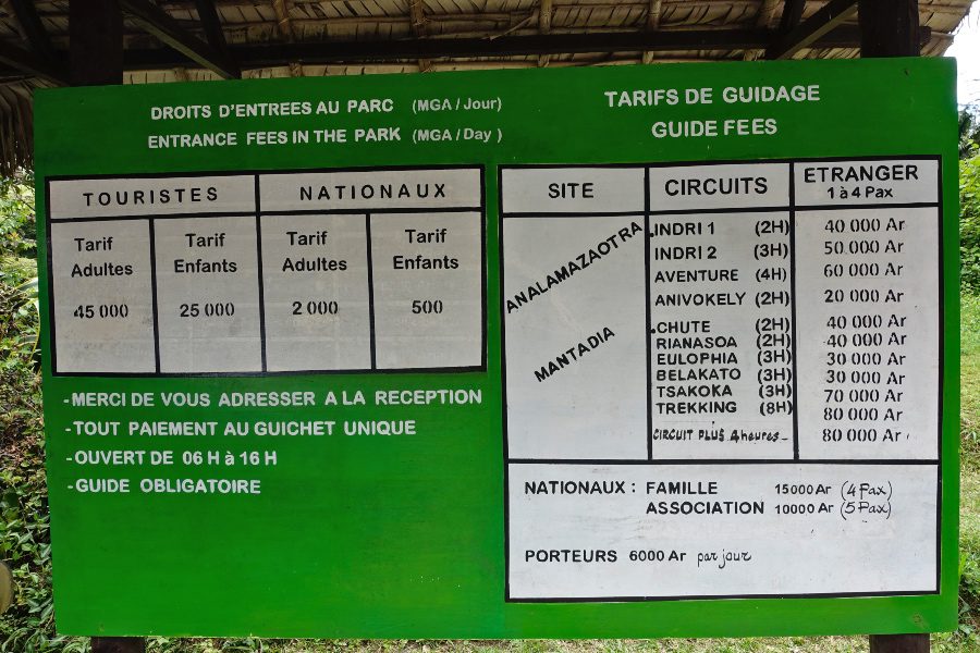 tour guide madagascar 2 Andasibe national park prices