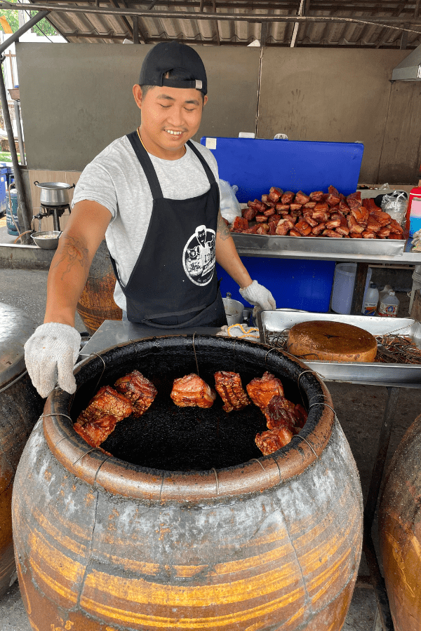 Nengs Earthen Jar Roast Pork Chef with pork
