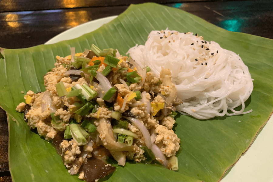 Best Chiang Mai restaurants Mr Green Vegan Tofu Larb