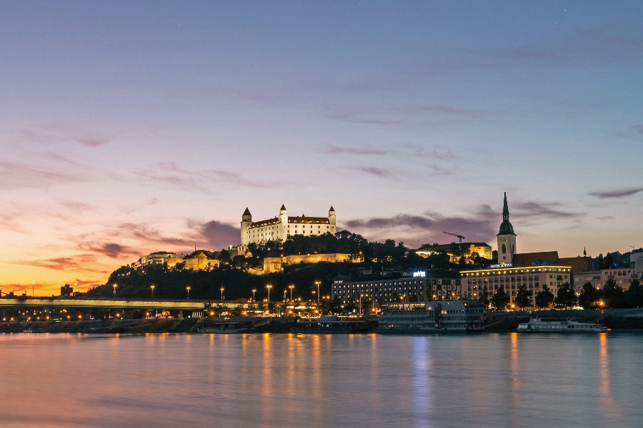 Best Restaurants in Bratislava castle at night