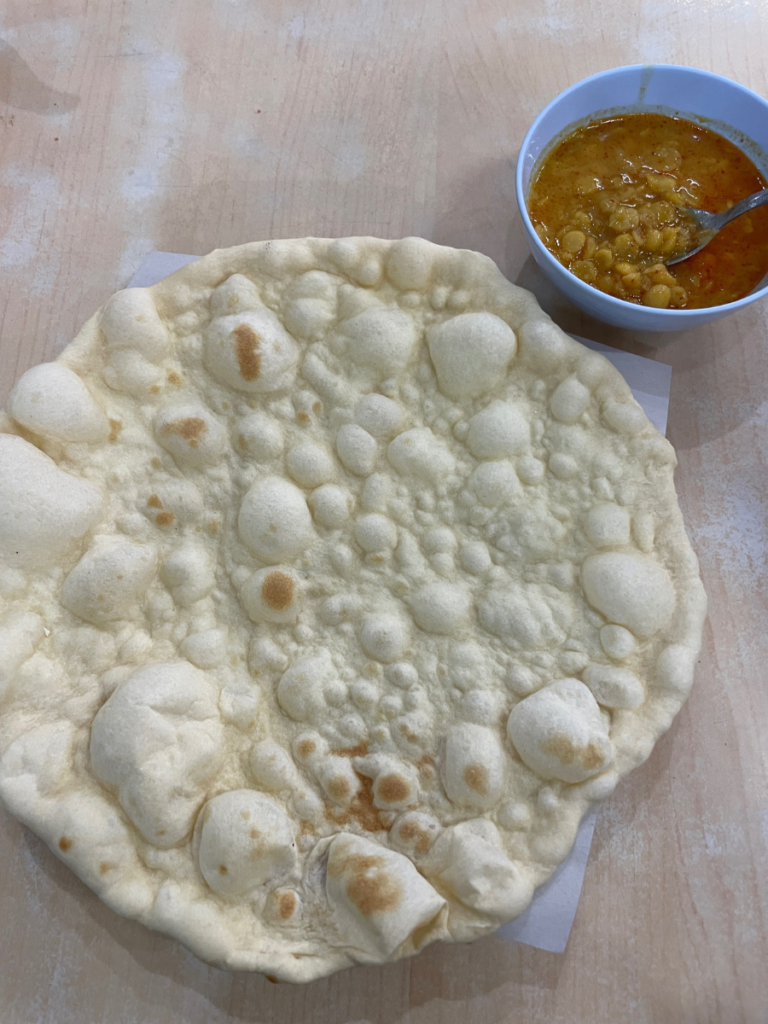 Burmese naan bread bean curry