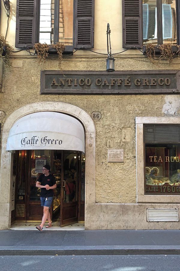 Caffe Greco in Rome in 3 days itinerary