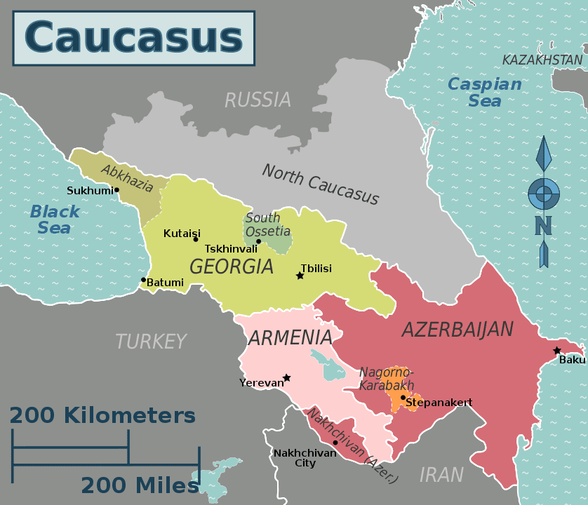 Caucasus regions how many European countries