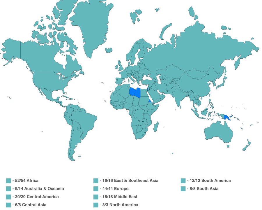 9 countries remain to visit every country in the world the map
