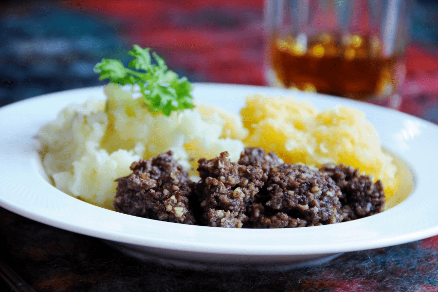 Food in Scotland Haggis Neeps and Tatties