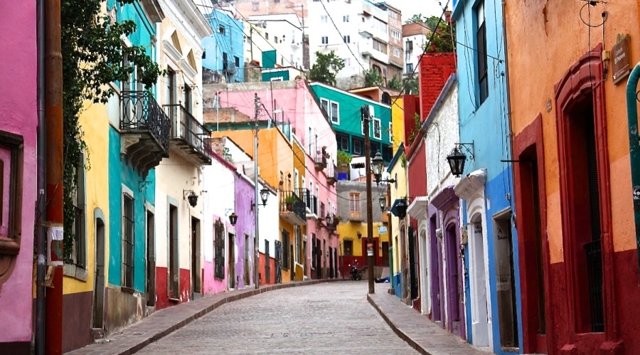 Colourful Cities in the World Streets of Guanajuato in Mexico
