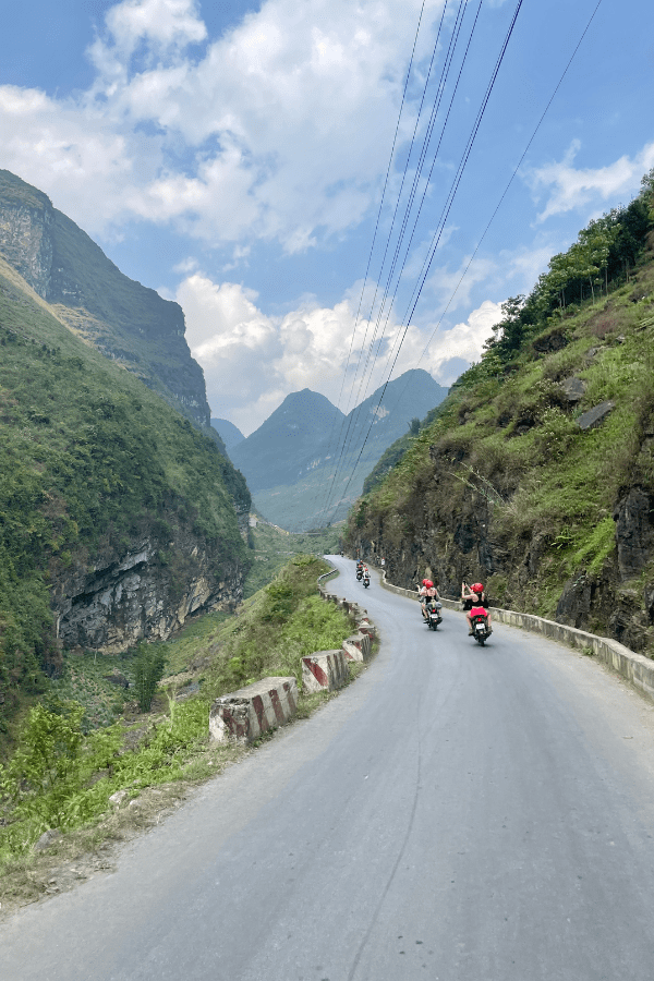 Ha Giang Vietnam Motorbikes on road