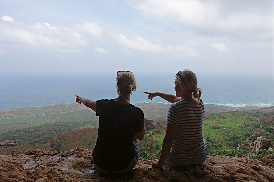 visit Socotra. Marty and Rach hiking Socotra