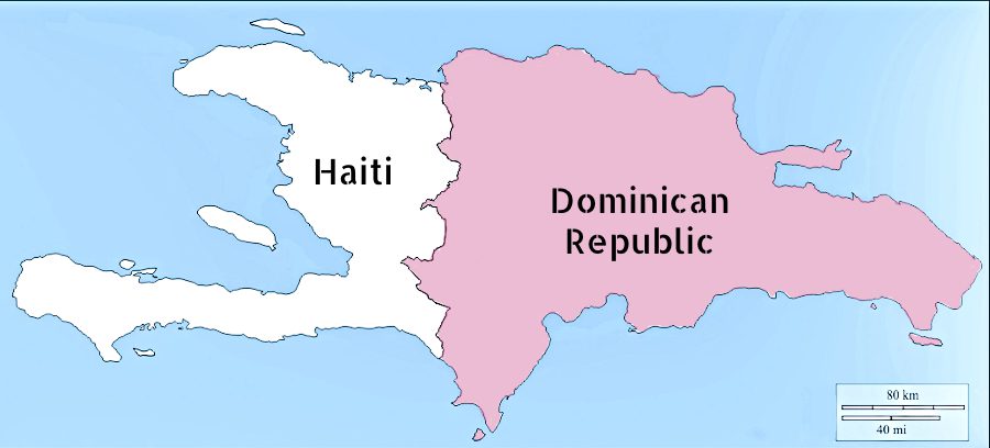 Haiti and Dominican Republic share an island called Hispaniola 