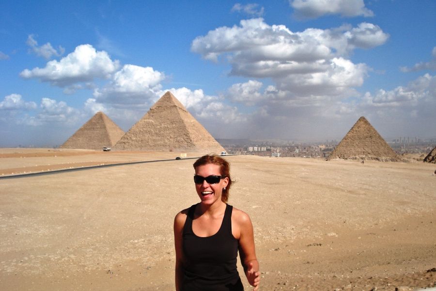 Historical Places in the world At The Pyramids of Giza, Egypt