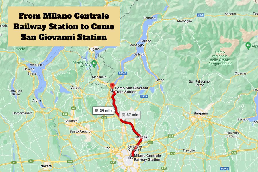 How to get from Milan to Lake Como by train