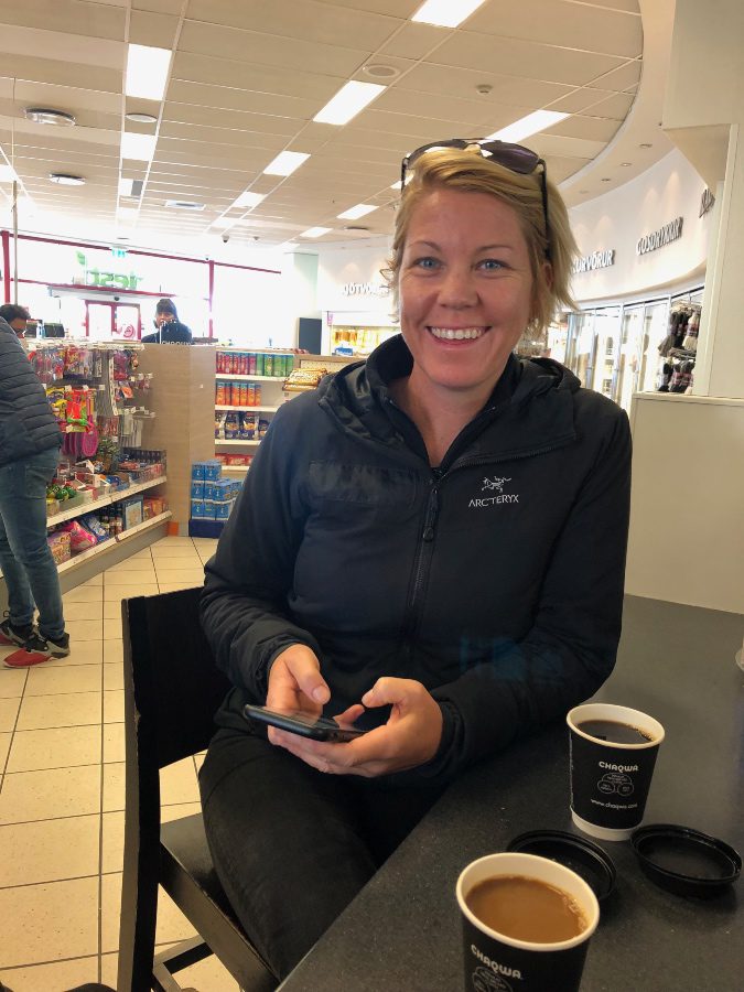 Iceland gas station and free coffee