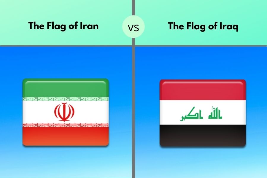 Iran vs Iraq Flags