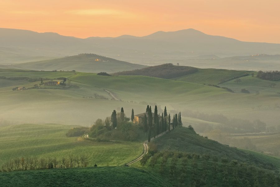 Italy by train Tuscany hills