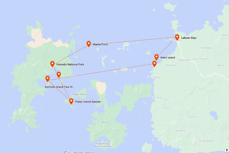 Komodo Island Tour on map