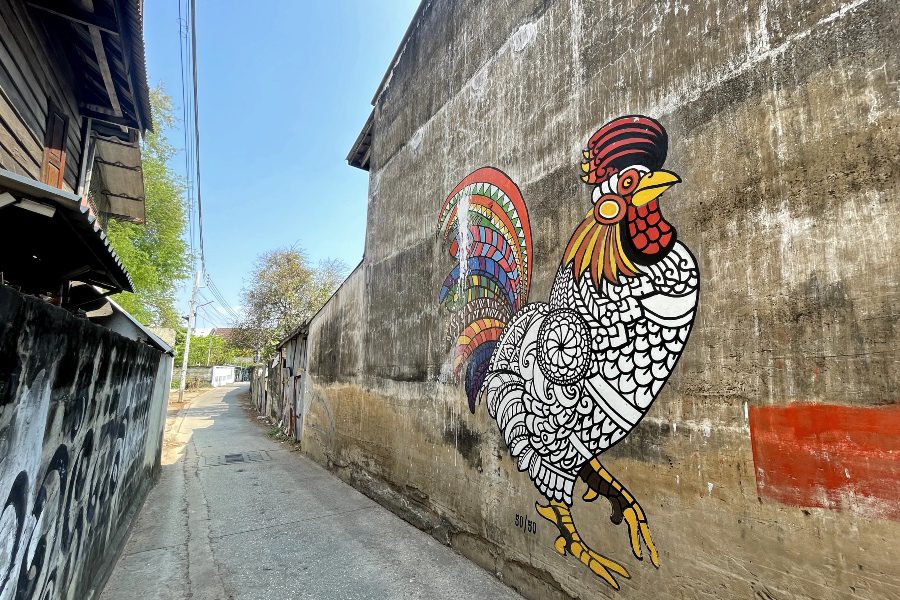 Lampang Thailand Rooster Street art