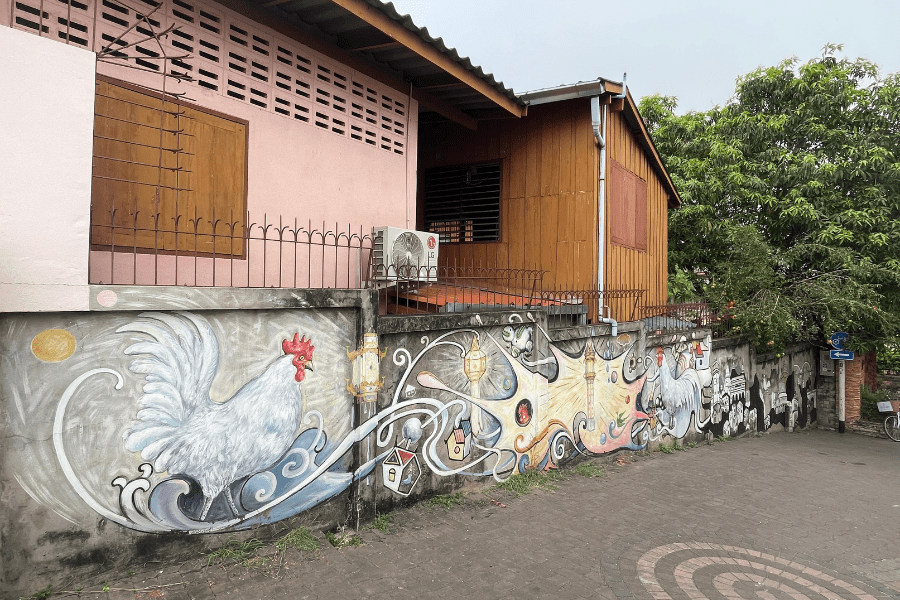 Lampang in Thailand - Street Art near river