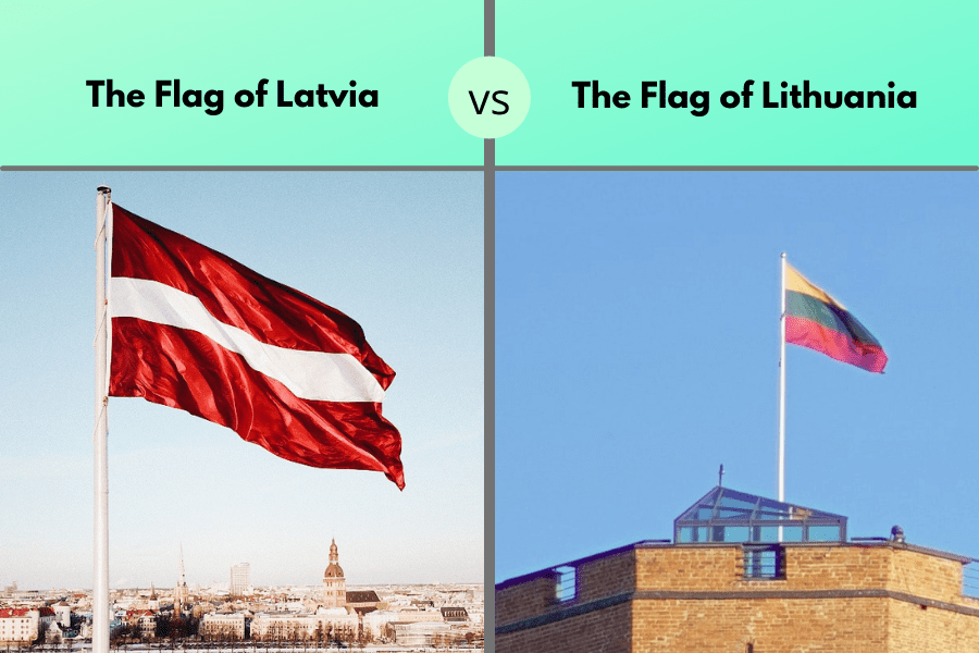Latvia and Lithuania Flags