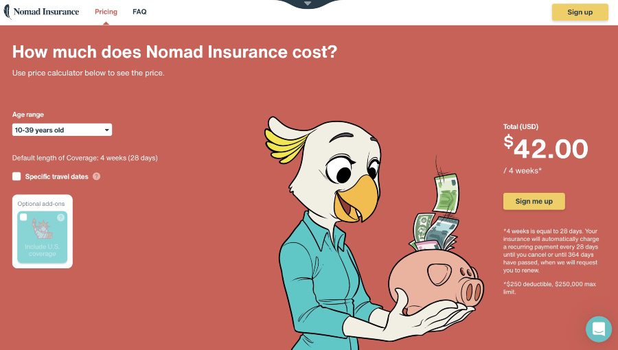 Nomad Insurance for under 39