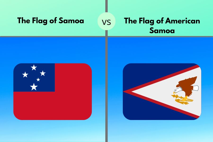 Samoa vs American Samoa Flags