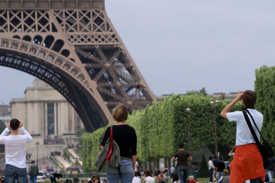 The Eiffel Tower Paris France Tourists