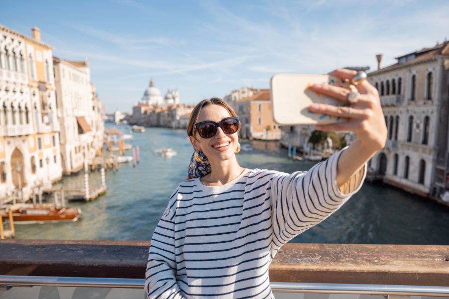 The Perfect One Day in Venice Itinerary Selfie from Academia bridge