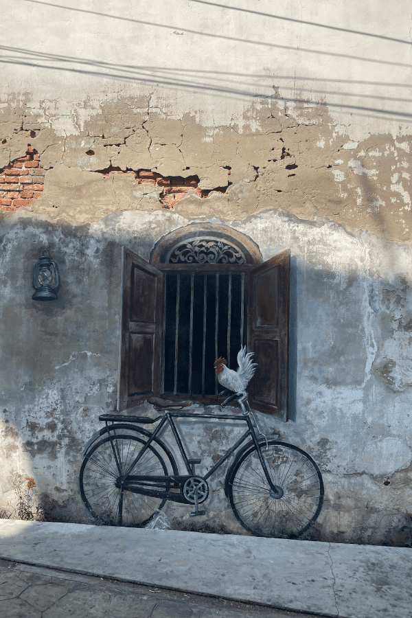 Things to Do in Lampang Thailand - Street Art Bicycle and rooster