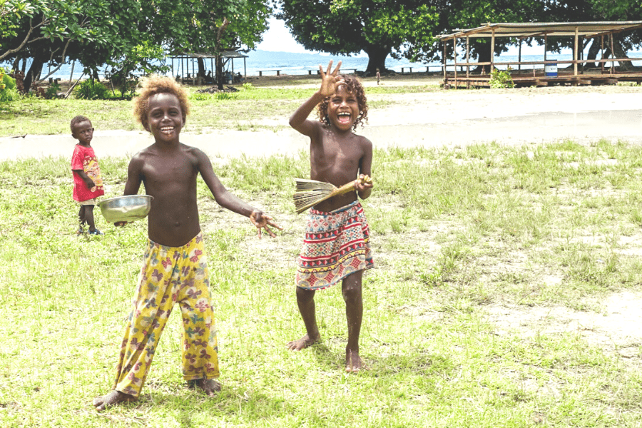 Kids in the Solomon Islands