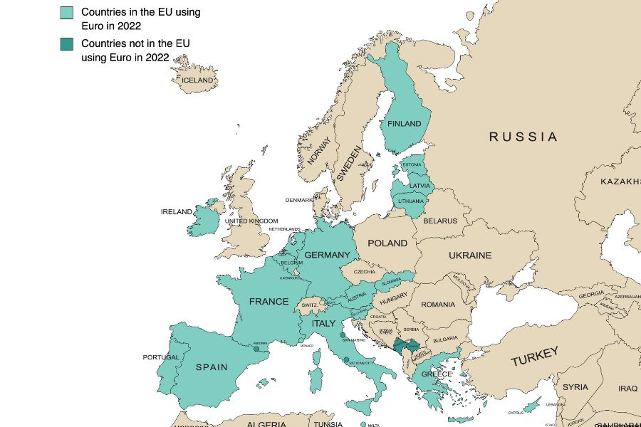 Travelling to Eastern Europe - Countries using Euro