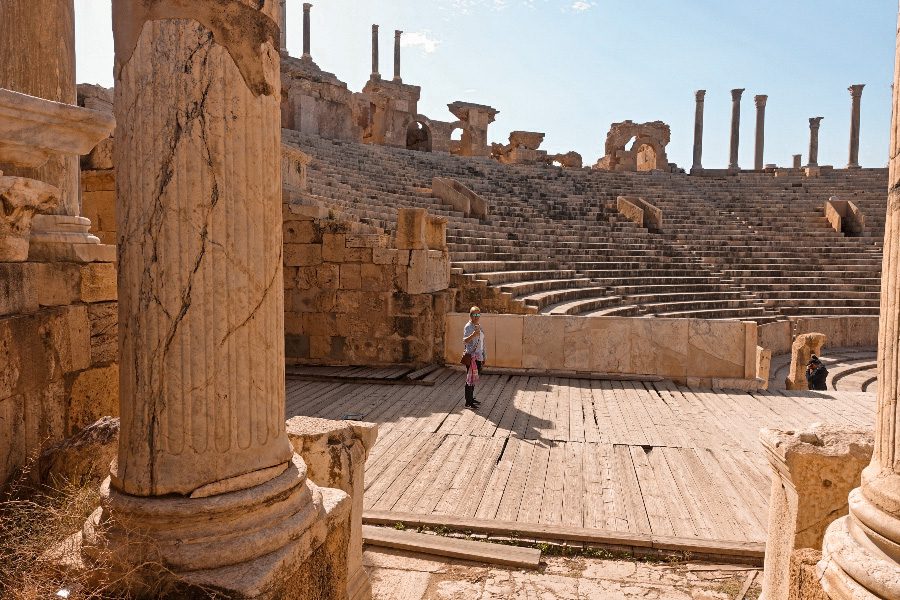 Visiting Libya - Leptis Magan theatre