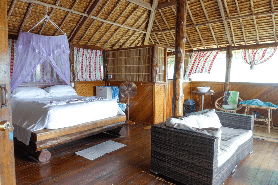 Where to stay in Solomon Islands - Honeymoon bungalow interior