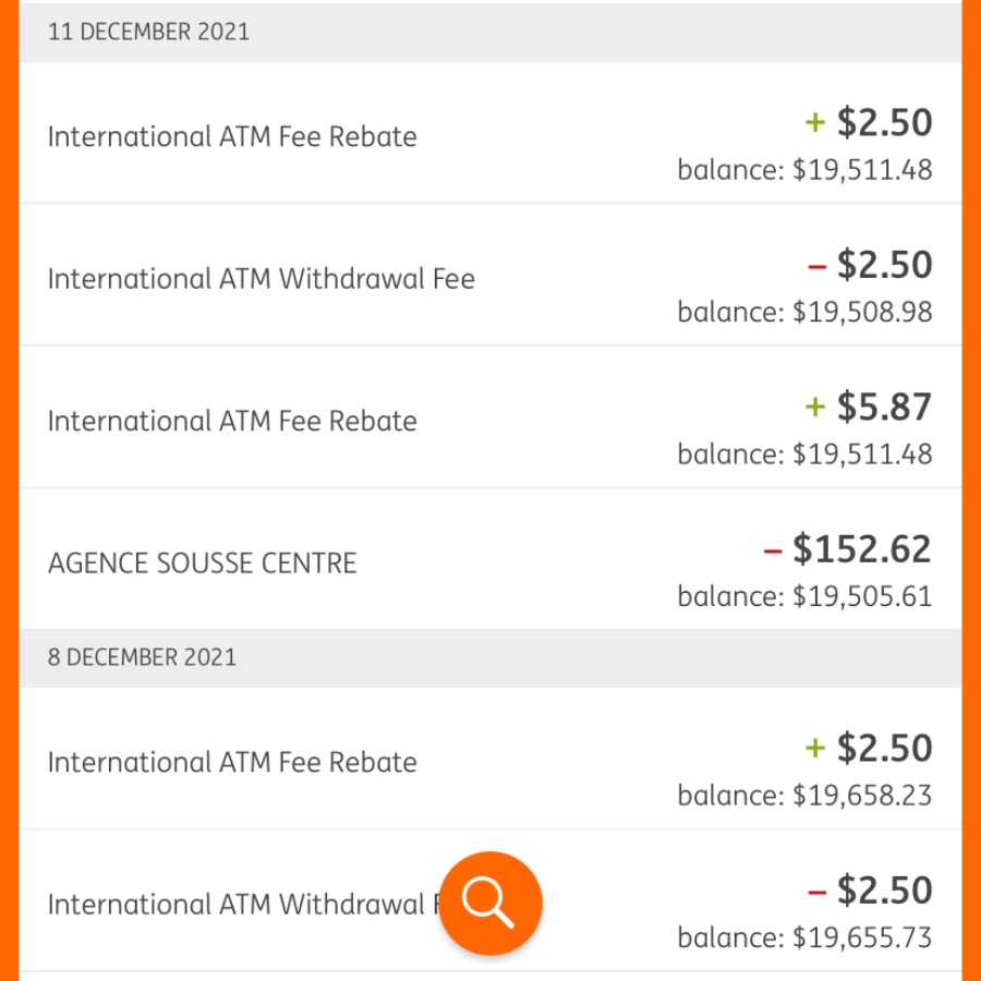best debit card for australian travellers ING fees reimbursed