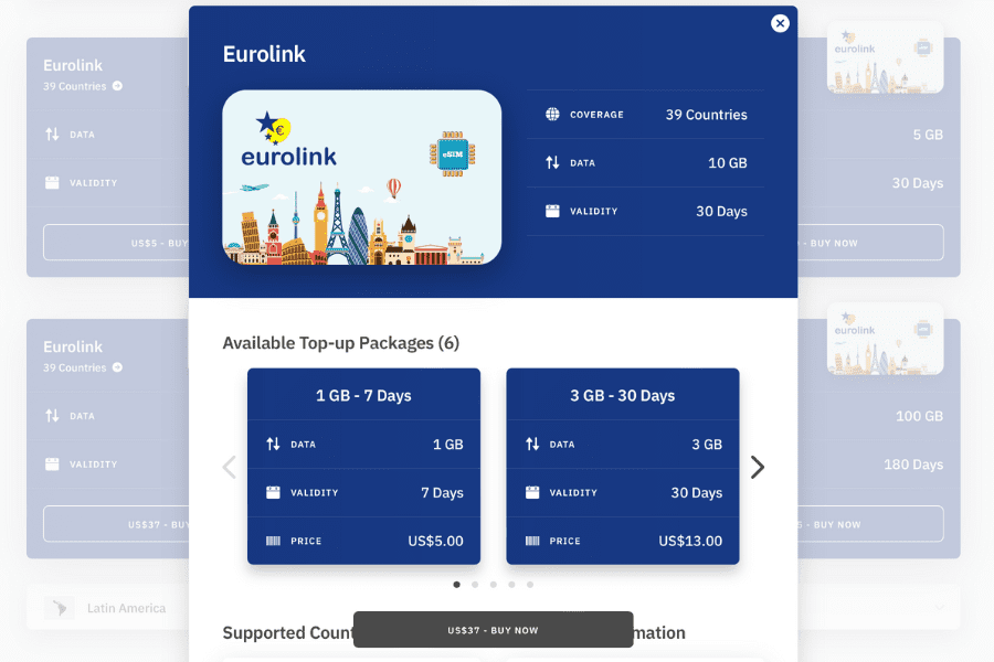 esim Turkey Airalo Regional Eurolink 10GB eSIM