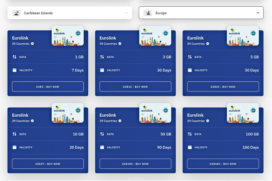 eurolink data packs airalo