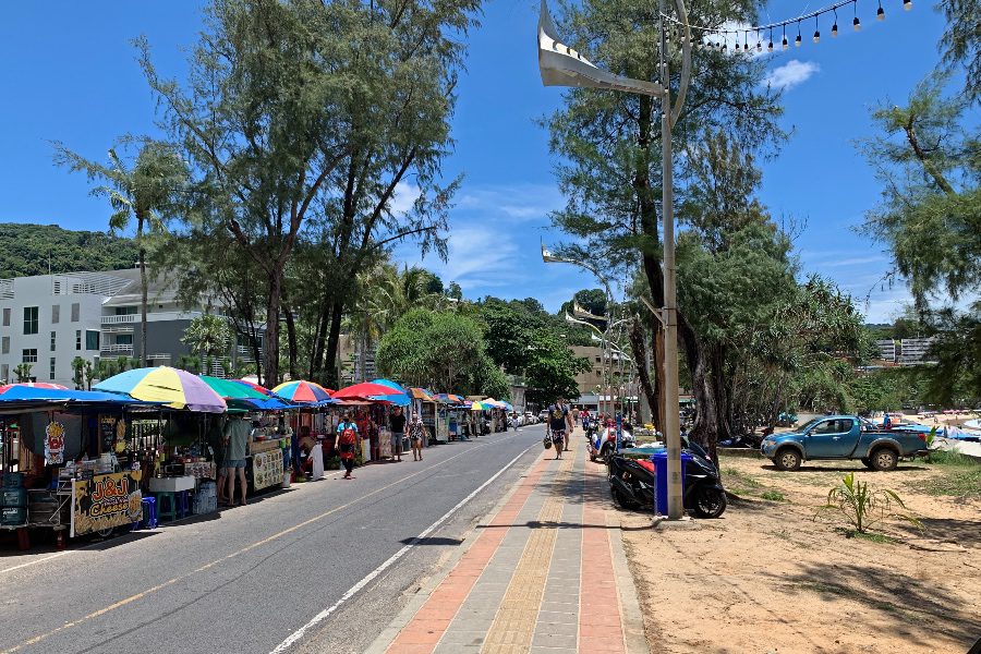 kata beach in phuket street vendors along beach