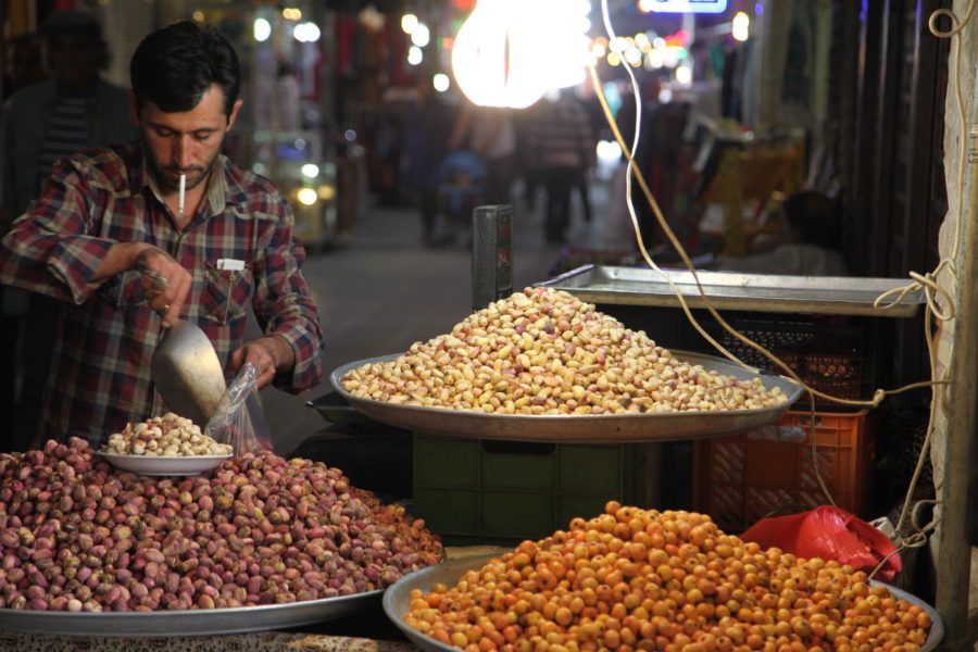 photos of iran pistachio vendor