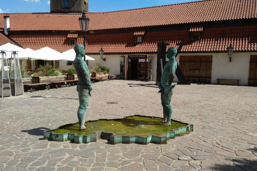 Jan Cerny Statue near Kafka Museum