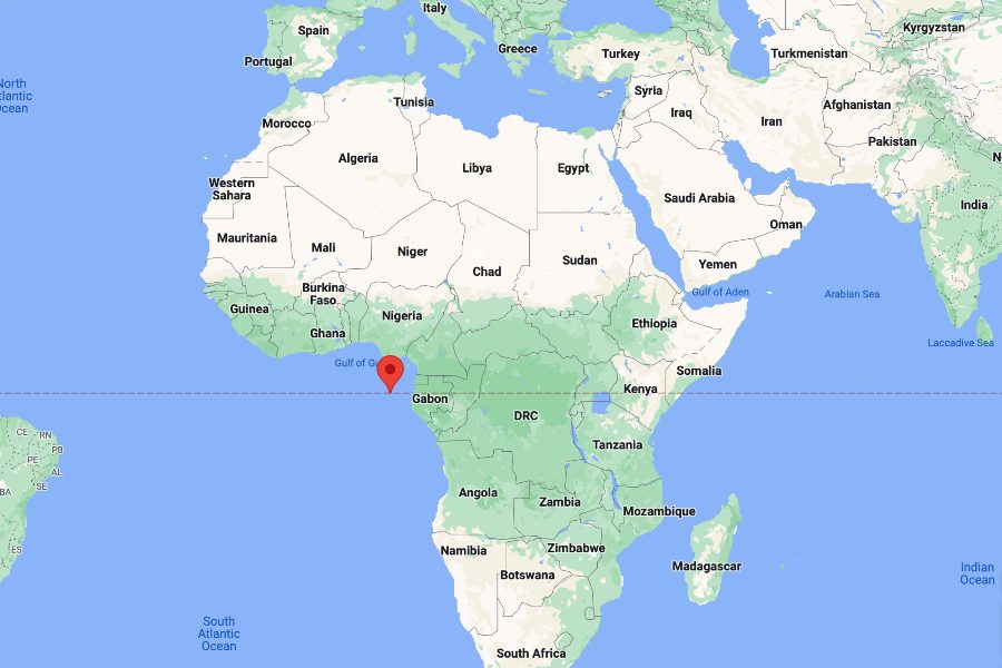 where is sao tome and principe on a map