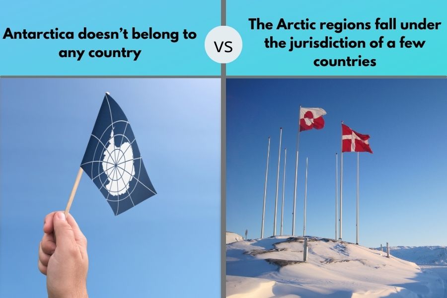Antarctica vs Arctic Flags