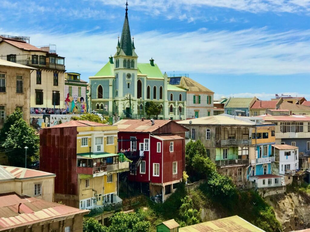 Houses in Valparaiso in Chile