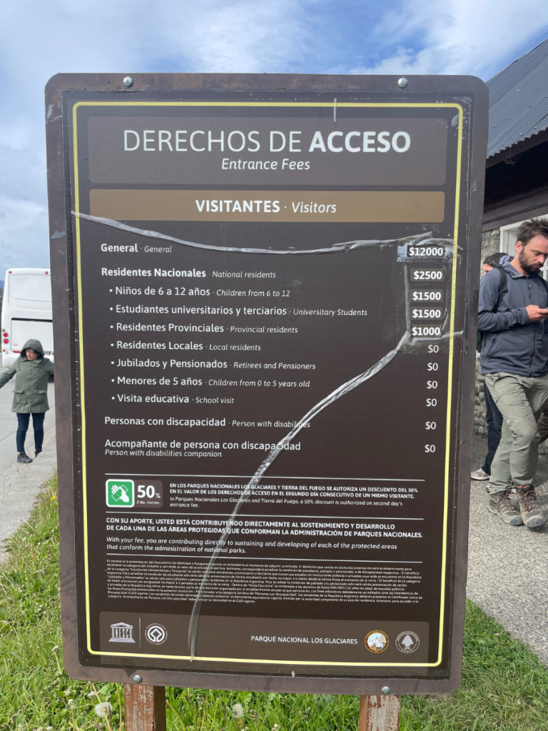 Perito Moreno Entrance Fees and prices