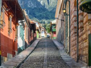 2 days in Bogota itinerary - street in La Candeleria