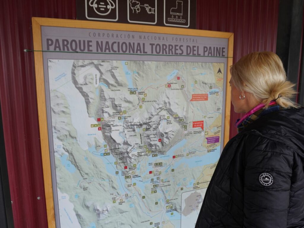 At the entrance of Torres del Paine 