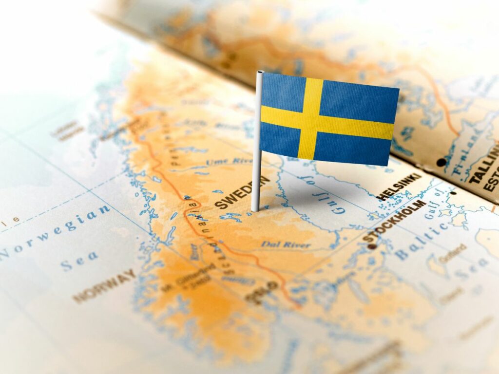 sweden on a map