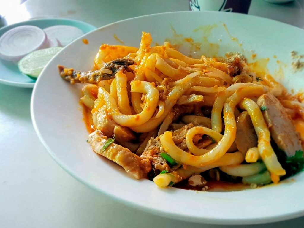 Nan Gyi Thoke rice noodle salad Burma