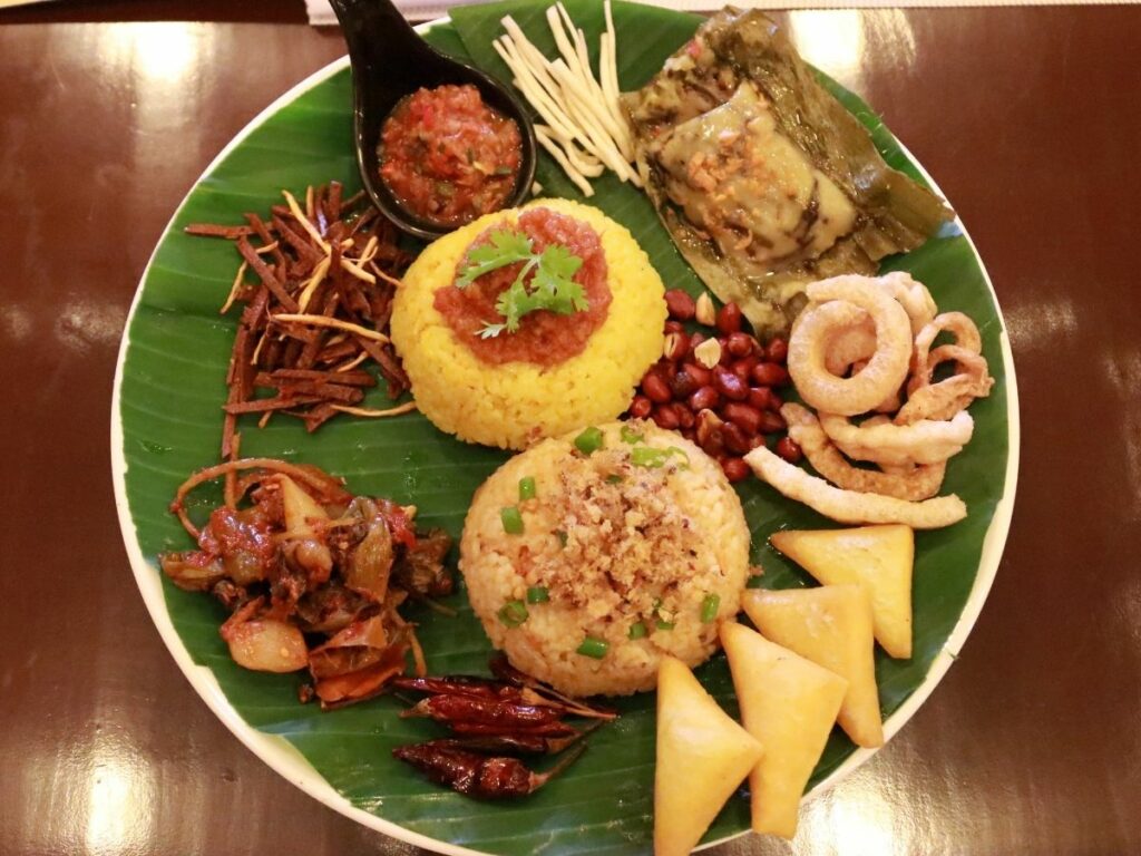 popular food in Myanmar on a plate