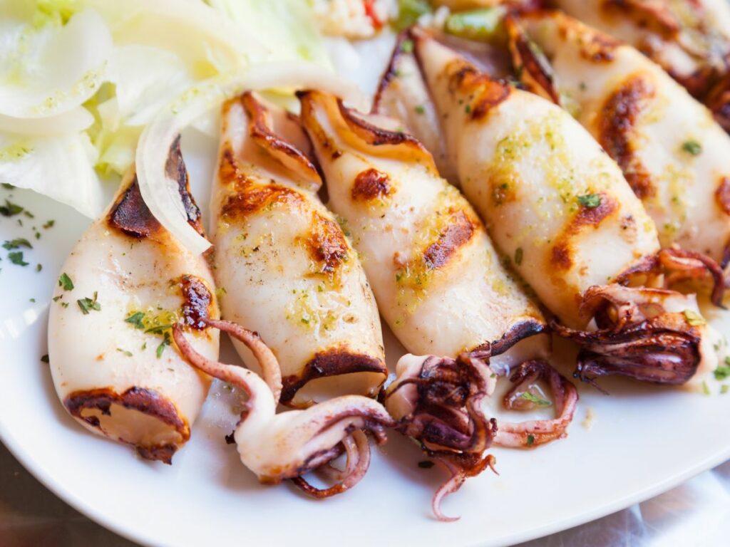 grilled baby squid Croatian cuisine