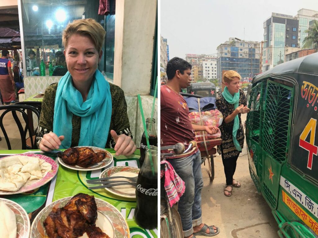 eating grilled chicken in bangladesh