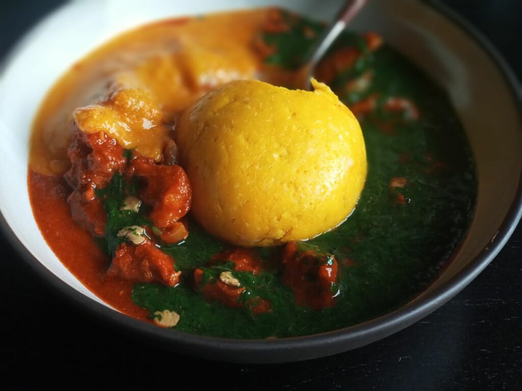 pounded yam with soups - Popular foods from Nigeria